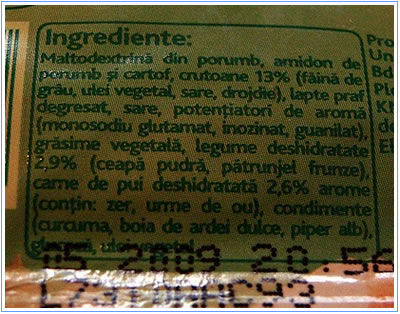 Ingredientele supei Knorr
